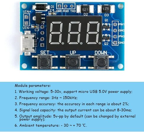 1 قطعة الرقمية 2 قناة PWM مربع موجة نبض إشارة مولد قابل للتعديل PWM نبض تردد 1 هرتز-150 كيلو هرتز LED العرض in Kuwait
