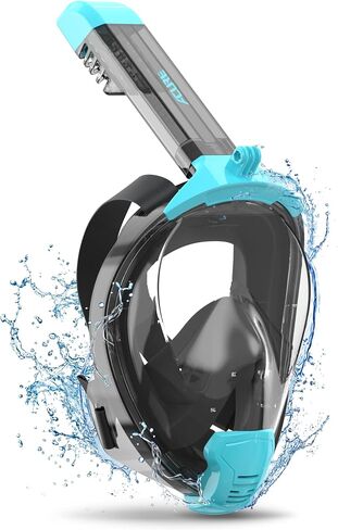 قناع الغطس للوجه بالكامل من ACURE للبالغين، قناع الغطس SN04 مع حامل كاميرا قابل للفصل، تصميم مزدوج مضاد للضباب ونظام تنفس مطور ومضاد للتسرب وعرض واسع 180 درجة للبالغين والشباب in Saudi Arabia