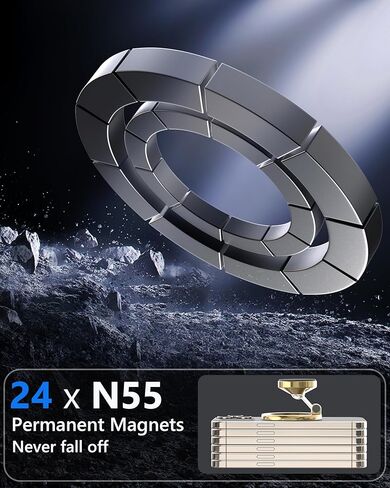 for MagSafe Car Mount, 360° Rotation Magnetic Car Phone Holder for Air Vent, iPhone Car Phone Mount Fit iPhone 15 14 13 12 Pro Max Plus, Samsung, LG, MagSafe Car Accessories in Kuwait