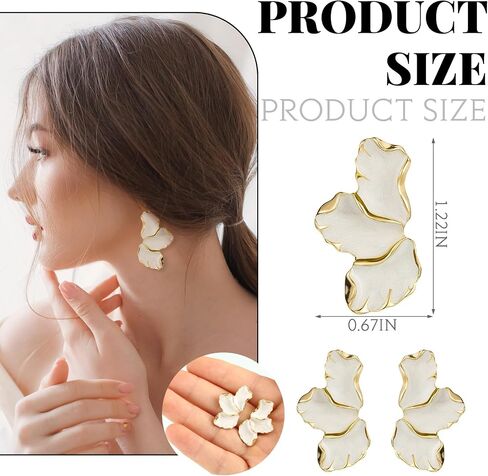 8 Pairs Vintage Flower Earrings Studs Exaggerated Oversized Large Chunky Daisy Flower Earrings Elegant Floral Statement Earrings for Women Girls Jewelry Gifts, 8 Colors in Saudi Arabia