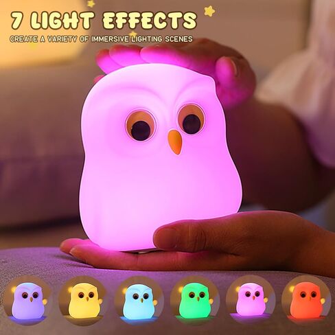Bunny Night Light for Kids,7 Color RGB Gradient Cute Night Light Child Companion Rechargeable Bunny Night Light,Cute Silicone Baby Lamp,Sleep Reassurance Lamps Can be Used for Breastfeeding in Saudi Arabia