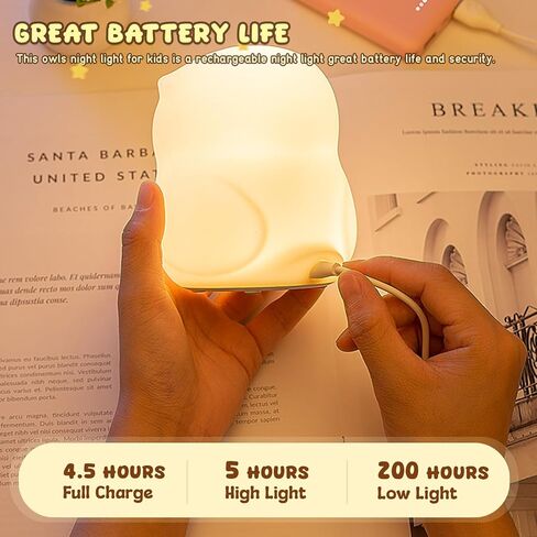 Bunny Night Light for Kids,7 Color RGB Gradient Cute Night Light Child Companion Rechargeable Bunny Night Light,Cute Silicone Baby Lamp,Sleep Reassurance Lamps Can be Used for Breastfeeding in Saudi Arabia