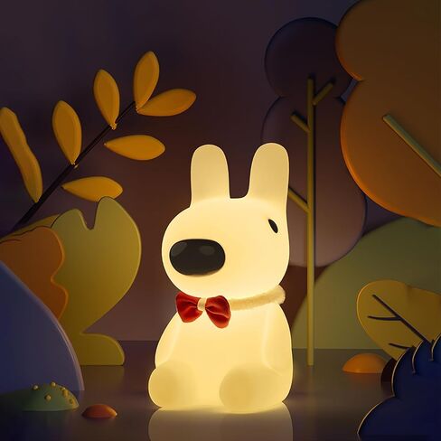 Bunny Night Light for Kids,7 Color RGB Gradient Cute Night Light Child Companion Rechargeable Bunny Night Light,Cute Silicone Baby Lamp,Sleep Reassurance Lamps Can be Used for Breastfeeding in Saudi Arabia