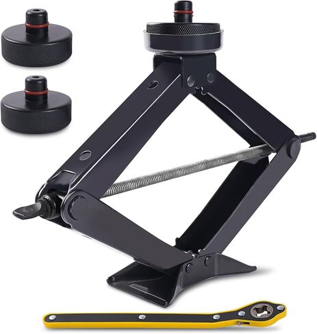 Scissor Jack, Car Jack Kit, Maximum Lift 3 Ton (6600 lbs) (Includes Labor Saving Wrench and Jack), Suitable for Cars, SUVs, Pickups, Universal Car Emergency Kit in Saudi Arabia