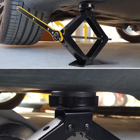 Scissor Jack, Car Jack Kit, Maximum Lift 3 Ton (6600 lbs) (Includes Labor Saving Wrench and Jack), Suitable for Cars, SUVs, Pickups, Universal Car Emergency Kit in Saudi Arabia