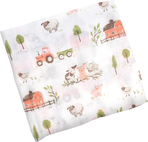 Stephen Joseph, Muslin Swaddle Blanket for Baby Girls and Boys, Newborn Receiving Blanket for Swaddling, 100% Cotton Baby Swaddle Wrap, Receiving Swaddle Wrap, 47 x 47 inches in Saudi Arabia