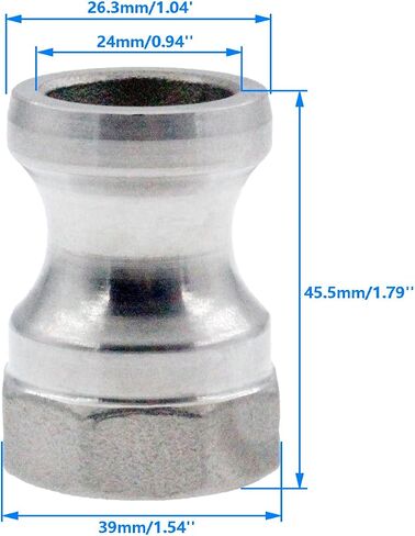 316 Stainless Steel Global Type A Cam and Groove Hose Fitting,1''Camlock Fittings,Male Adapter Female NPT Thread Camlock Fitting 2 Pack in Saudi Arabia