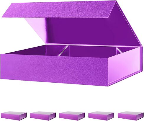 PACKHOME Gift Box 11x7.8x2.3 Inches, Gift Box with Lid, Sturdy Shirt Box with Magnetic Lid for Wrapping Gifts(Glossy Pink) in Saudi Arabia