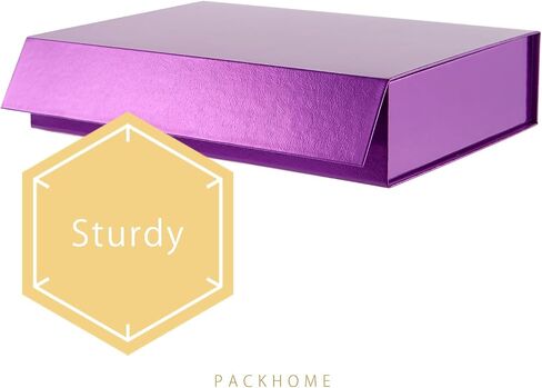 PACKHOME Gift Box 11x7.8x2.3 Inches, Gift Box with Lid, Sturdy Shirt Box with Magnetic Lid for Wrapping Gifts(Glossy Pink) in Saudi Arabia