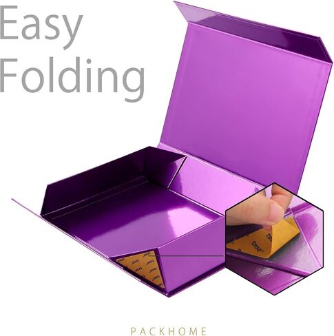 PACKHOME Gift Box 11x7.8x2.3 Inches, Gift Box with Lid, Sturdy Shirt Box with Magnetic Lid for Wrapping Gifts(Glossy Pink) in Saudi Arabia