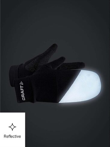Craft Sportswear Unisex ADV Lumen Hybrid Glove | Reflective & Waterproof | 2-in-1 Mitten & Glove with Key Pocket | Perfect for Running & Cycling in Kuwait