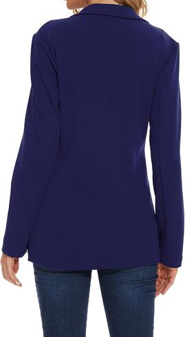 MINTLIMIT Womens Blazers Long Sleeve Button Open Front Notched Lapel Collar Darkcyan Jacket Blazer with Pockets,XL in Kuwait