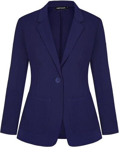 MINTLIMIT Womens Blazers Long Sleeve Button Open Front Notched Lapel Collar Darkcyan Jacket Blazer with Pockets,XL in Kuwait