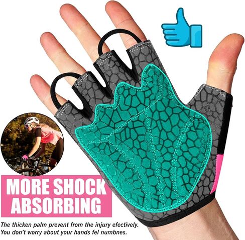 قفازات ركوب الدراجات نصف اصبع للجنسين، مقابض مبطنة، دراجة النخيل، قفازات الصيف للدراجات الجبلية للرجال والنساء، مضادة للانزلاق بدون اصابع، دراجة جبلية قصيرة، رياضية، المشي لمسافات طويلة، تسلق الصالة الرياضية in Kuwait