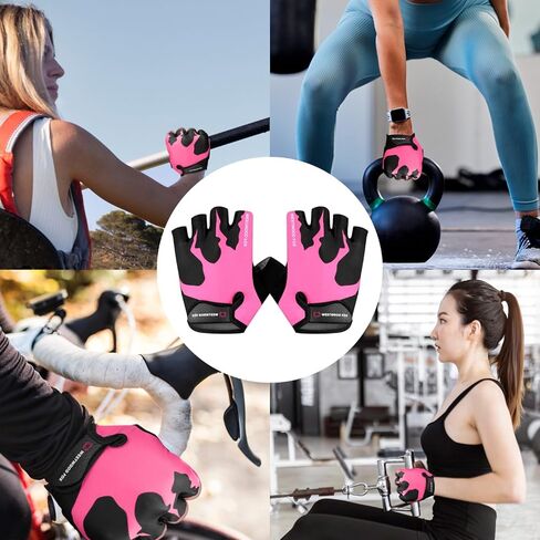 قفازات ركوب الدراجات نصف اصبع للجنسين، مقابض مبطنة، دراجة النخيل، قفازات الصيف للدراجات الجبلية للرجال والنساء، مضادة للانزلاق بدون اصابع، دراجة جبلية قصيرة، رياضية، المشي لمسافات طويلة، تسلق الصالة الرياضية in Kuwait