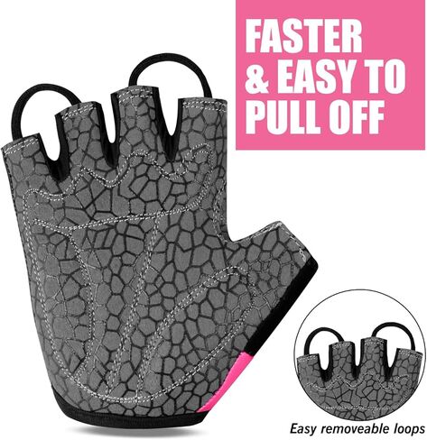 قفازات ركوب الدراجات نصف اصبع للجنسين، مقابض مبطنة، دراجة النخيل، قفازات الصيف للدراجات الجبلية للرجال والنساء، مضادة للانزلاق بدون اصابع، دراجة جبلية قصيرة، رياضية، المشي لمسافات طويلة، تسلق الصالة الرياضية in Kuwait