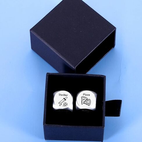 2PCS Funny Dices for Wife Her Him 11th Steel Anniversary for Couple Food Decider Dinner Dice Husband Wife Date Night Ideas Christmas Birthday Gifts for Boyfriend Girlfriend in Saudi Arabia