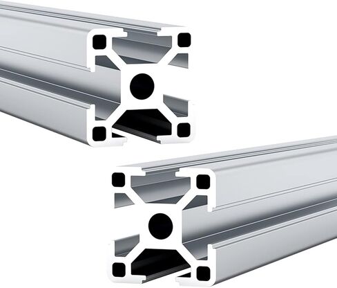 3030 الألومنيوم النتوء 31.5 بوصة / 800 مم طول T فتحة فضية 2 حزمة، الألومنيوم المبثوق 30 مم × 30 مم 30 سلسلة T نوع الملامح المؤكسدة الأوروبية القياسية إطار السكك الحديدية الخطية 2 قطعة in Kuwait