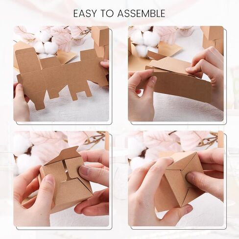 JOHOUSE 50PCS Tiny Favor Boxes, 2 x 2 x 2 Inch Brown Candy Treat Boxes Mini Gift Boxes for Birthday Party Wedding in Saudi Arabia