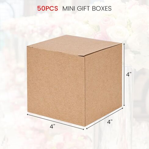 JOHOUSE 50PCS Tiny Favor Boxes, 2 x 2 x 2 Inch Brown Candy Treat Boxes Mini Gift Boxes for Birthday Party Wedding in Saudi Arabia