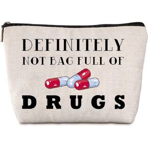 Funny Medicine Bag Travel Cosmetic Bag Definitely Not Bag Full Of Pill Gifts For Women Best Friends Bestie Sister Daughter Birthday Christmas Gifts