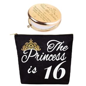 Sweet 16 Gifts for Girls,16th Birthday Gifts Ideas,16 Year Old Girls,Makeup Bag-16th Birthday,16 Years Old Girl Birthday Gift,16th Birthday Gifts for Girls,Sweet 16 Makeup Mirror,Sweet 16