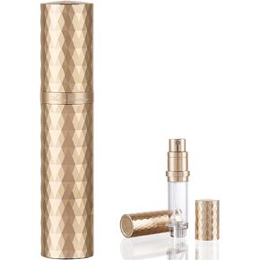 Travel Perfume Refillable Atomizer 0.17fl.oz/5ml. Cologne Pocket Recyclable Portable Sprayer Bottle. Mini Scent Pump Case Dispenser Container (BLACK)