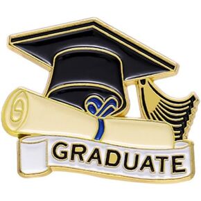Gold Graduation Cap Brooch Pin for Women Girls Men Fashion Cute Enamel High School College Class Student Badge Brooches Lapel Pins Dainty Souvenir Emblem Gift