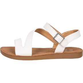 Kassie Daniela Girls Sandals Comfortable Open Toe Straps with Ankle Buckle Slide Flats Lan-2