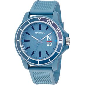 Nautica Men's NAPFWF303 Finn World Light Blue Wheat PU Fiber Strap Watch