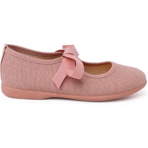 Pisamonas Linen Mary Janes with Faille Bow Fastening