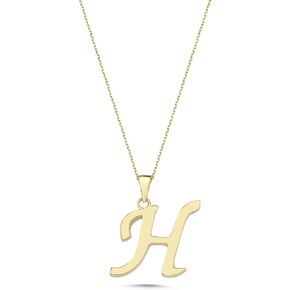 قلادة من الذهب الخالص عيار 14 قيراط غير مشوهة | قلادات أولية مخصصة من Dainty Charm للنساء والفتيات المراهقات | مجوهرات قلادة مخصصة | عيد ميلاد، هدايا عيد الحب | كاديناس أورو موهير | 18'' in Kuwait