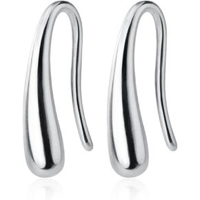 Small Chunky Teardrop Hook Earrings for Women Teen Girls Simple Shiny Droplet Waterdrop Gold Silver Plated Lightweight Tiny Dangle Drop Earrings for Minimalist Birthday Daily Fashion Jewelry Gifts