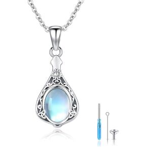 ECHOOY Celtic Knot Urn Necklace for Ashes 925 Sterling Silver Sunflower Ashes Pendant Necklace with Moonstone Memorial Jewelry for Women Girls w/Funnel in Kuwait