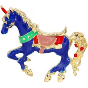 Blue Enamel Horse Brooch For Women Men Alloy Steed Animal Brooch Pin Elegant Horse Brooch Pin for Women Girl Animal Jewlery, Alloy Steel, no gemstone in Kuwait