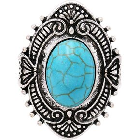 Rosemarie Collections Women's Southwest Style Turquoise Concho Stretch Ring