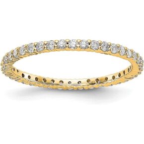 Jewels By Lux 14K Rose Gold or 14K White Gold or 14K Yellow Gold SI2-I1(H-I) Shared Prong Eternity Diamond Wedding Band