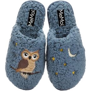 MeMoi Night Owl Plush Slippers