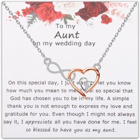 WSNANG Aunt of The Bride Necklace Wedding Jewelry Gifts to My Aunt on My Wedding Day Necklace Aunt Thank You Gift