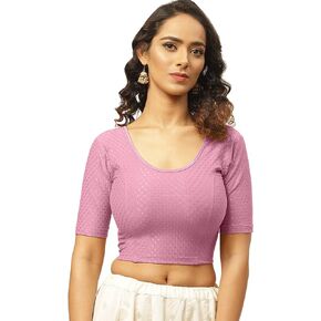 Women's Cotton Readymade Saree Blouse Stretchable Crop Top Choli Bustier Top