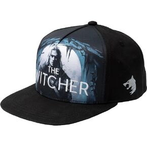 JINX Netflix's The Witcher The White Wolf Hunts Snapback Baseball Hat, Black, Adult Size