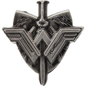 DC Wonder Woman Sword & Shield Logo Pewter Lapel Pin Novelty Accessory, Multi-Colored, 1" (45748)