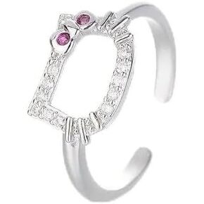 2024 Charming kawaii Cartoon kitty cat adjustable ring…