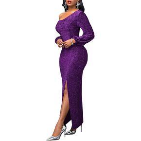 فستان ZonJie نسائي كاجوال سادة لحفلات الكوكتيل مثير بدون أكتاف مكشكش فستان أنيق للسهرة للحفلات الراقصة ماكسي in Kuwait