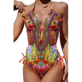 Alexa Bikini Made in Colombia Monokini One Piece for Women with Adjustable Top and Bottom and Stitched Push Up Panty