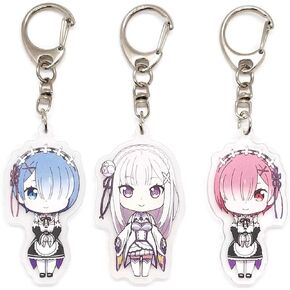 Inc. - Set of 3 Re ZERO Acrylic Keychain Rem, Ram, Emilia v3