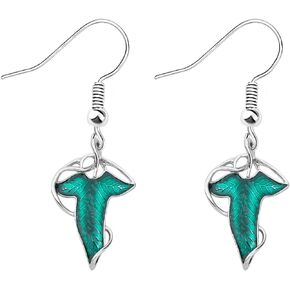 WSNANG Movie Elven Green Leaf Earrings Movie Inspired Jewelry Gift for Fans