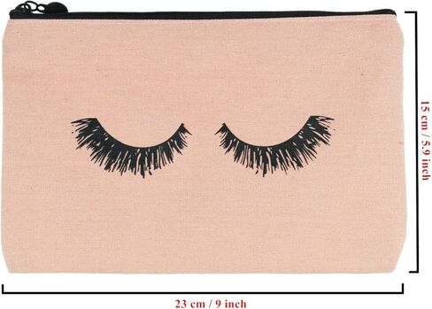 6 قطع من حقائب مستحضرات التجميل المصنوعة من الرموش وحقائب للسفر مع جيب بسحاب للنساء والفتيات (وردي) in Kuwait