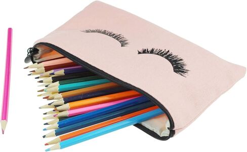 6 قطع من حقائب مستحضرات التجميل المصنوعة من الرموش وحقائب للسفر مع جيب بسحاب للنساء والفتيات (وردي) in Kuwait