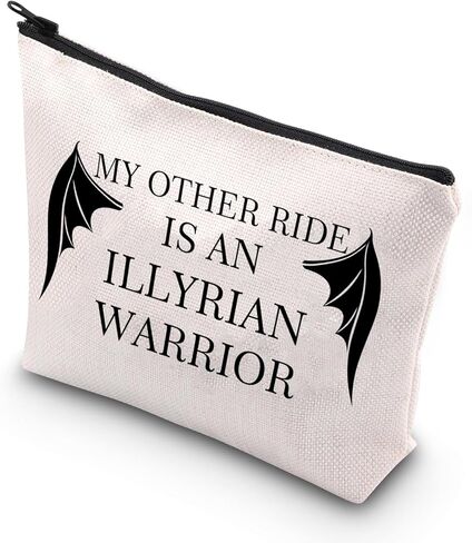 BDPWSS Bat Boys Gift ACOTAR Makeup Bag Night Court Velaris Gift ACOTAR Fans Gift My Other Ride is An Illyrian Warrior Gift (Illyrian Warrior) in Saudi Arabia